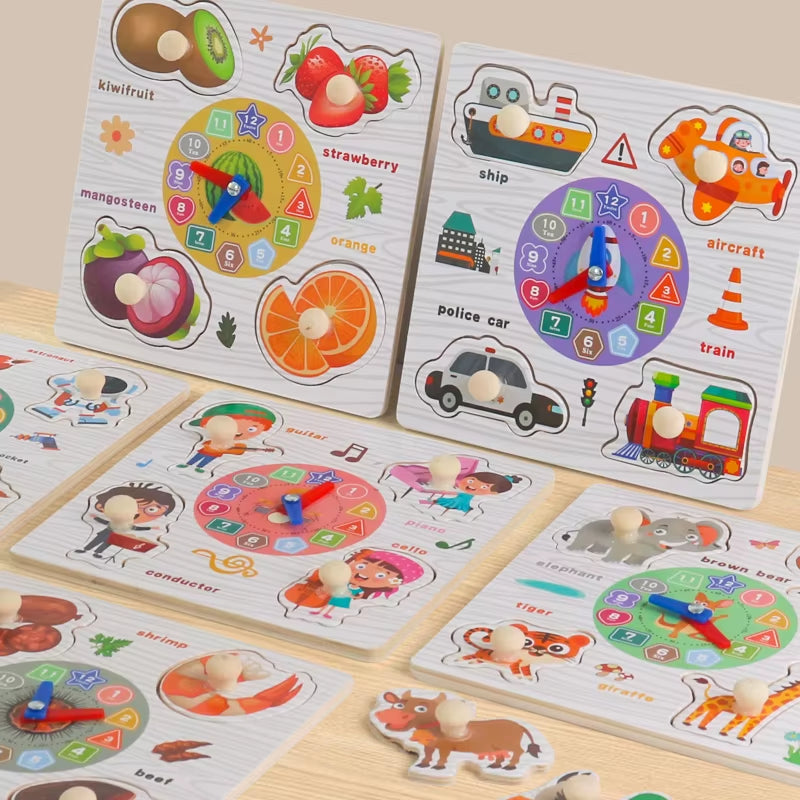 Exploring Cognitive Development Small Clock - Shaped Gripping Board, Innovative Sensory Stimulation Toy